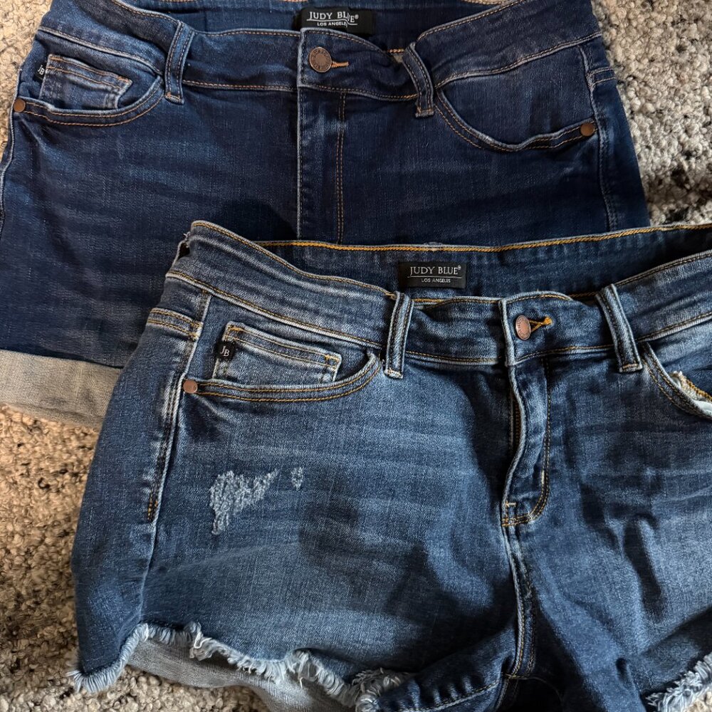 Judy Blue Denim Jean Shorts Xl 2 Pairs Pre-Owned Summertime!